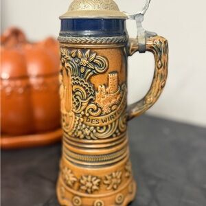 Vintage MAPSA Ceramic Beer Stein with Lid